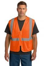 CornerStone  Adult Unisex ANSI 107 Class 2 Economy Mesh Reflective Zippered Vest
